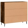 Aparador de madera de ingeniería roble ahumado 90x34x80 cm by , Sideboards - Ref: Foro24-828129, Price: 91,09 €, Discount: %