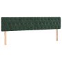 Cama box spring con colchón terciopelo verde oscuro 200x200 cm