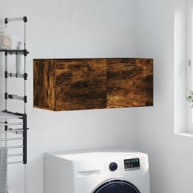 Armario de pared madera ingeniería roble ahumado 80x36,5x35 cm by , Lockers and storage cabinets - Ref: Foro24-830097, Price:...