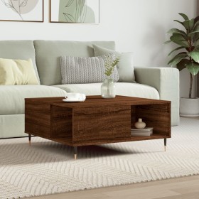 Mesa de centro madera contrachapada roble marrón 80x80x36,5 cm de , Mesas de centro - Ref: Foro24-830779, Precio: 74,14 €, De...