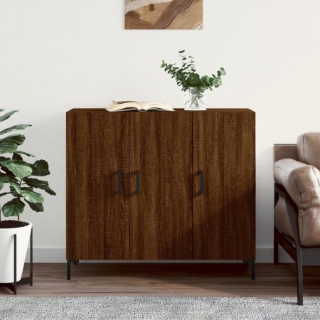 Aparador de madera de ingeniería marrón roble 90x34x80 cm von , Sideboards - Ref: Foro24-828115, Preis: 85,10 €, Rabatt: %