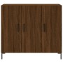 Aparador de madera de ingeniería marrón roble 90x34x80 cm von , Sideboards - Ref: Foro24-828115, Preis: 85,10 €, Rabatt: %