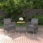 3-teiliges Garten-Essset aus grauem synthetischem Rattan von vidaXL, Gartensets - Ref: Foro24-3058467, Preis: 194,36 €, Rabat...