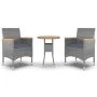 Juego de comedor de jardín 3 piezas ratán sintético gris de vidaXL, Conjuntos de jardín - Ref: Foro24-3058467, Precio: 192,92...