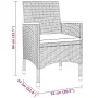 3-teiliges Garten-Essset aus grauem synthetischem Rattan von vidaXL, Gartensets - Ref: Foro24-3058467, Preis: 194,36 €, Rabat...