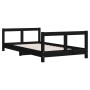 Estructura de cama para niños madera de pino negro 80x160 cm de , Cunas y camas para niños - Ref: Foro24-834431, Precio: 94,5...