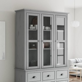Armario con puertas de vidrio BODO madera maciza pino gris de , Aparadores - Ref: Foro24-355079, Precio: 276,69 €, Descuento: %