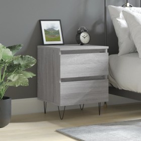 Mesita de noche madera de ingeniería gris Sonoma 40x35x50 cm de , Mesitas de noche - Ref: Foro24-826888, Precio: 47,19 €, Des...
