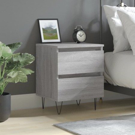 Mesita de noche madera de ingeniería gris Sonoma 40x35x50 cm by , Nightstands - Ref: Foro24-826888, Price: 47,19 €, Discount: %
