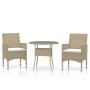 3-teiliges Garten-Ess-Set aus synthetischem Rattan in Beige von vidaXL, Gartensets - Ref: Foro24-3058480, Preis: 240,56 €, Ra...