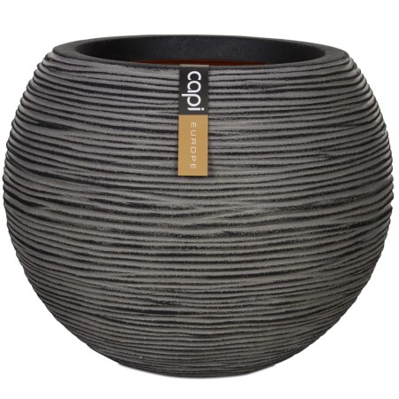 Capi Jarrón Nature Rib redondo gris antracita 40x32 cm KOFZ270 by , Pots and planters - Ref: Foro24-424221, Price: 72,70 €, D...