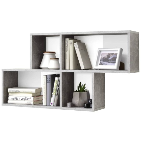 FMD Estantería de pared con 4 compartimentos hormigón y blanco by , Shelves and shelves - Ref: Foro24-428764, Price: 86,49 €,...