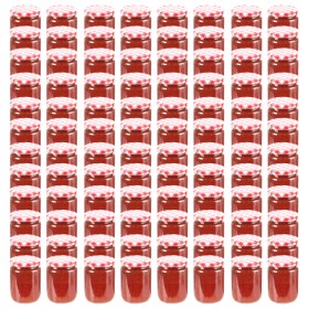 Tarros de mermelada de vidrio tapa blanca y roja 96 uds 230 ml von , Honiggläser - Ref: Foro24-50799, Preis: 129,19 €, Rabatt: %