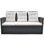 6-teiliges Garten-Essset und schwarze Kissen aus synthetischem Rattan von vidaXL, Gartensets - Ref: Foro24-42643, Preis: 623,...