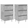 Mesitas noche 2 uds madera ingeniería gris hormigón 40x35x69 cm by , Nightstands - Ref: Foro24-826933, Price: 95,17 €, Discou...