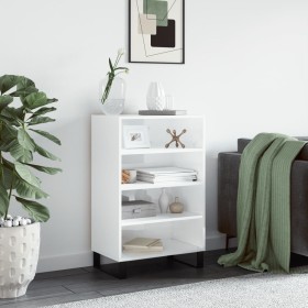 Aparador alto madera de ingeniería blanco brillante 57x35x90 cm by , Sideboards - Ref: Foro24-827238, Price: 55,19 €, Discoun...