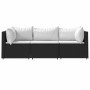 Set de muebles de jardín 3 pzas y cojines ratán sintético negro von , Outdoor-Sofas - Ref: Foro24-319734, Preis: 276,50 €, Ra...