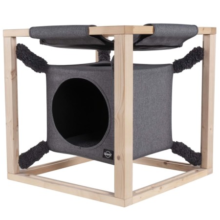 Quapas! Cama para gatos con hamaca Catcube gris M 54x54x54 cm de , Camas para gatos - Ref: Foro24-432081, Precio: 63,61 €, De...