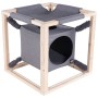 Quapas! Cama para gatos con hamaca Catcube gris M 54x54x54 cm de , Camas para gatos - Ref: Foro24-432081, Precio: 63,61 €, De...