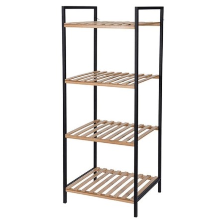 Bathroom Solutions Estantería de almacenaje con 4 estantes bambú acero by , Hangers and shelves - Ref: Foro24-442462, Price: ...