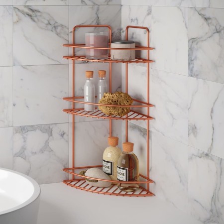 Metaltex Estantería de esquina de ducha de 3 niveles color cobre by , Bathtub trays - Ref: Foro24-443451, Price: 48,57 €, Dis...