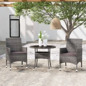 Garden dining set 3 pieces gray synthetic rattan by vidaXL, Garden sets - Ref: Foro24-3058479, Price: 236,45 €, Discount: %