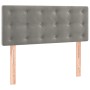 Cama box spring con colchón terciopelo gris claro 90x190 cm