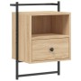 Mesita de noche de pared roble Sonoma 40x30x61 cm de , Mesitas de noche - Ref: Foro24-833435, Precio: 44,08 €, Descuento: %