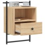 Mesita de noche de pared roble Sonoma 40x30x61 cm de , Mesitas de noche - Ref: Foro24-833435, Precio: 44,08 €, Descuento: %