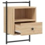 Mesita de noche de pared roble Sonoma 40x30x61 cm de , Mesitas de noche - Ref: Foro24-833435, Precio: 44,08 €, Descuento: %