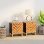 Mesitas de noche 2 uds madera maciza de mango marrón y negro by , Nightstands - Ref: Foro24-356782, Price: 122,14 €, Discount: %