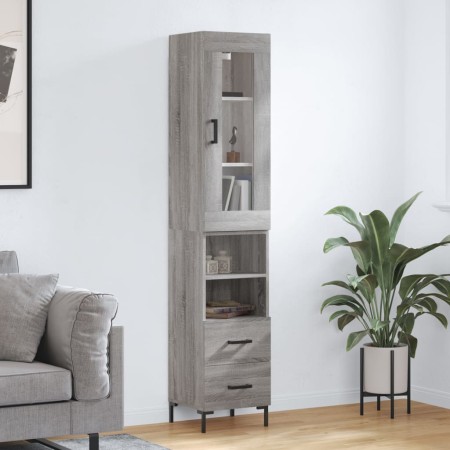 Aparador alto madera contrachapada gris Sonoma 34,5x34x180 cm de , Aparadores - Ref: Foro24-3199303, Precio: 117,20 €, Descue...