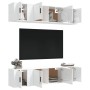 Set de muebles de TV 6 pzas madera contrachapada blanco brillo de , Muebles TV - Ref: Foro24-3188656, Precio: 255,41 €, Descu...