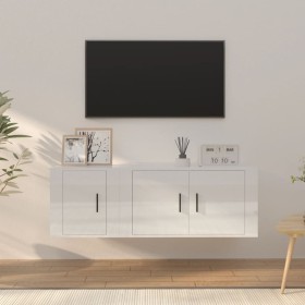 Set de muebles de TV 2 pzas madera contrachapada blanco brillo de , Muebles TV - Ref: Foro24-3188408, Precio: 83,11 €, Descue...