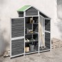 Cobertizo herramientas jardín madera pino gris 120x53,5x170 cm de , Cobertizos - Ref: Foro24-172247, Precio: 275,05 €