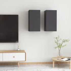 TV-Möbel 2 Stück Sperrholz grau 30,5x30x60 cm von vidaXL, TV-Möbel - Ref: Foro24-803331, Preis: 70,59 €, Rabatt: %