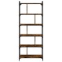 Librería 6 estantes madera ingeniería roble ahumado 76x32x192cm von , Bücherregale und Regale - Ref: Foro24-833947, Preis: 10...