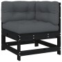Sofá esquinero con cojines madera maciza de pino negro von , Modulare Sofas für den Außenbereich - Ref: Foro24-825545, Preis:...