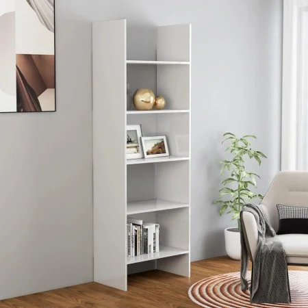 Regal aus glänzend weißem Sperrholz, 60 x 35 x 180 cm von vidaXL, Bücherregale und Regale - Ref: Foro24-803413, Preis: 73,74 ...