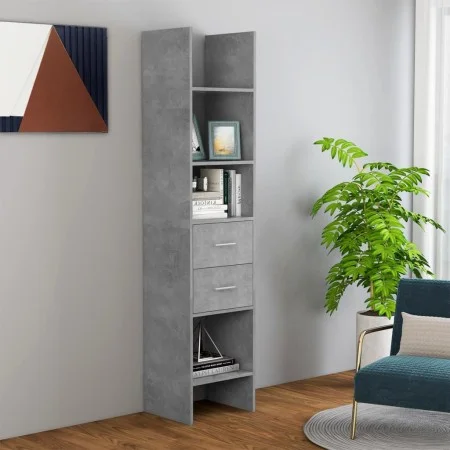 Estantería de madera contrachapada gris hormigón 40x35x180 cm de vidaXL, Librerías y estanterías - Ref: Foro24-803420, Precio...