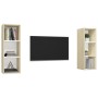 Muebles de salón de pared 2 piezas blanco y roble Sonoma von , TV-Möbel - Ref: Foro24-3079858, Preis: 100,35 €, Rabatt: %
