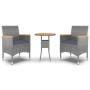 Gray synthetic rattan 3-piece garden dining set by vidaXL, Garden sets - Ref: Foro24-3058465, Price: 193,43 €, Discount: %