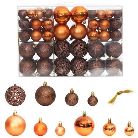 Bolas de Navidad 100 unidades marrón 3 / 4 / 6 cm de , Adornos festivos - Ref: Foro24-356099, Precio: 22,65 €, Descuento: %