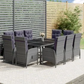 Garden dining set 11 pieces gray synthetic rattan by vidaXL, Garden sets - Ref: Foro24-3058554, Price: 1,00 €, Discount: %