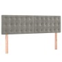 Cama box spring con colchón terciopelo gris claro 140x190 cm