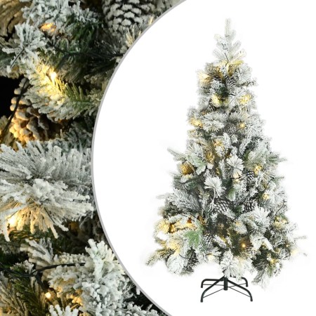 Árbol de Navidad con nieve, luces LED y piñas PVC y PE 195 cm von , Weihnachtsbäume - Ref: Foro24-3094561, Preis: 256,18 €, R...