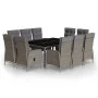 Garden dining set 11 pieces gray synthetic rattan by vidaXL, Garden sets - Ref: Foro24-3058554, Price: 1,00 €, Discount: %
