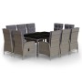 Garten-Essgruppe 11-teilig aus grauem synthetischem Rattan von vidaXL, Gartensets - Ref: Foro24-3058554, Preis: 1,00 €, Rabat...