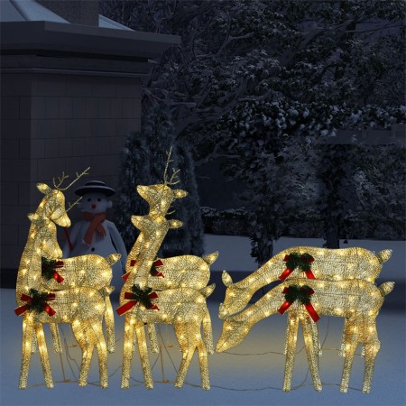 Renos de Navidad 6 piezas de malla blanca cálida dorada by , Christmas lights - Ref: Foro24-3154246, Price: 263,96 €, Discoun...