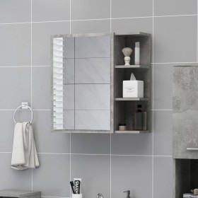 Armario espejo baño contrachapada gris hormigón 62,5x20,5x64 cm